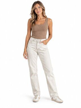 Judy Blue JB88452 Womens 13/31 Cream High Rise Boyfriend Stretch Jeans
